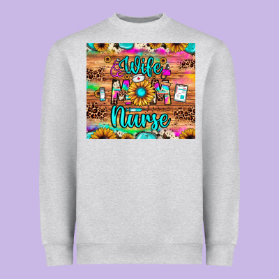 Wife Mom Nurse Heavyweight Sweatshirt Designed By Jahusdesignshop