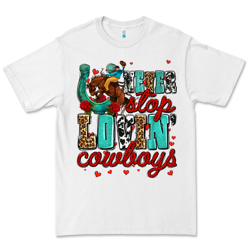 Never Stop Lovin Cowboys Olivia Premium Tee by OliviaCreatesArt | Teevron