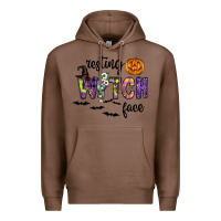 Chestnut Resting Witch Face Premium Hoodie - CowhideDigitalArt