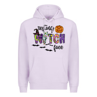 Lilac Resting Witch Face Premium Hoodie - CowhideDigitalArt