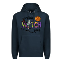 Navy Resting Witch Face Premium Hoodie - CowhideDigitalArt