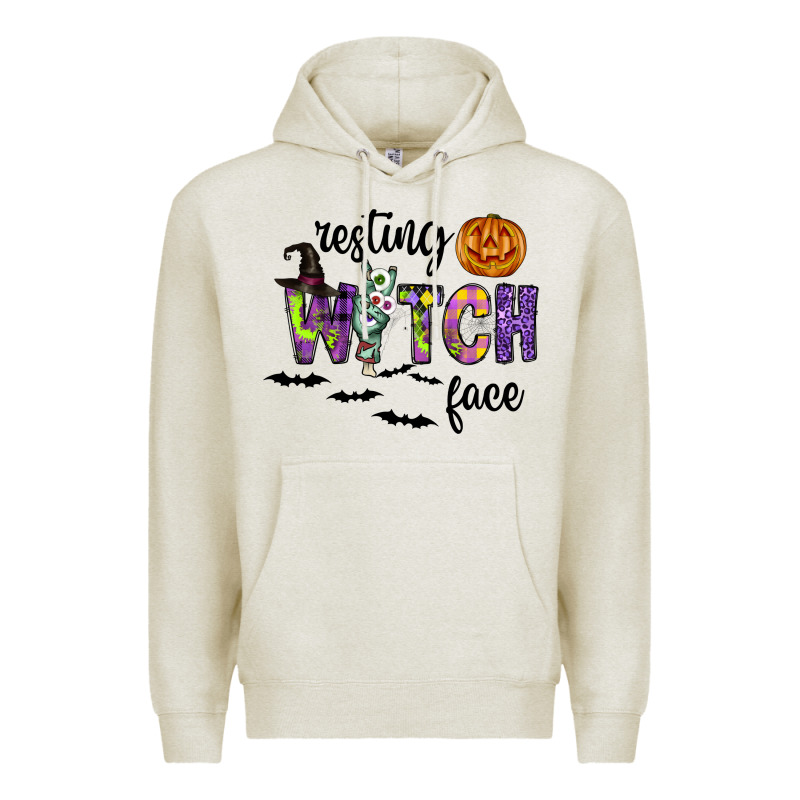 Resting Witch Face Premium Hoodie by CowhideDigitalArt | Teevron