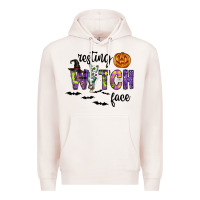 Pale Pink Resting Witch Face Premium Hoodie - CowhideDigitalArt