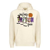 Sandshell Resting Witch Face Premium Hoodie - CowhideDigitalArt