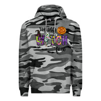 Slate Camo Resting Witch Face Premium Hoodie - CowhideDigitalArt
