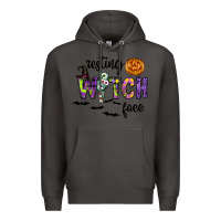 Smoke Resting Witch Face Premium Hoodie - CowhideDigitalArt