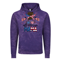 Cloud Purple All American Mama Messy Buny Vintage Hoodie - CowhideDigitalArt