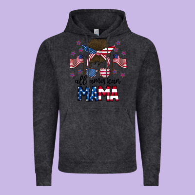All American Mama Messy Buny Vintage Hoodie Designed By Cowhidedigitalart
