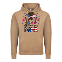 Vintage Coffee All American Mama Messy Buny Vintage Hoodie - CowhideDigitalArt