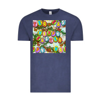 Vintage Denim Happy Easter Seamless Pattern Vintage Tee - BundleAndBundleShop