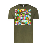 Vintage Olive Happy Easter Seamless Pattern Vintage Tee - BundleAndBundleShop