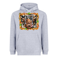 Heather Grey highland cow Heavyweight Hoodie - JahusDesignShop