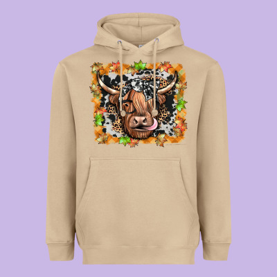 Highland Cow Heavyweight Hoodie Designed By Jahusdesignshop
