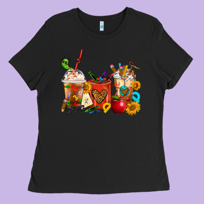 Teacher Coffee Cups Ladies Tee Designed By Fadigitalartstudio