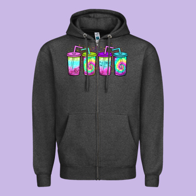 Loaded Tea Coffee Zipper Hoodie Designed By Jahusdesignshop