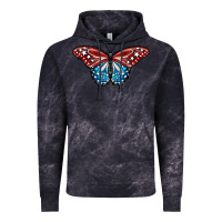 Cloud Black Patriotic American Flag Butterfly 4th of July Vintage Hoodie - LillyAllenDesigns