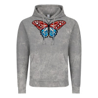 Cloud Rock Patriotic American Flag Butterfly 4th of July Vintage Hoodie - LillyAllenDesigns