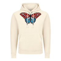 Vintage Artic Patriotic American Flag Butterfly 4th of July Vintage Hoodie - LillyAllenDesigns