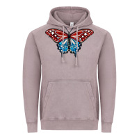 Vintage Zinc Patriotic American Flag Butterfly 4th of July Vintage Hoodie - LillyAllenDesigns