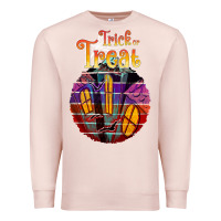 Pale Pink trick treat black Premium Sweatshirt - JahusDesignShop