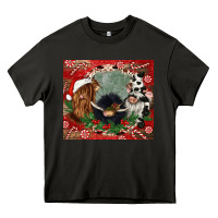 Asphalt christmas heifer cow  gnomies Heavy Core Tee - CowGirlArtShop