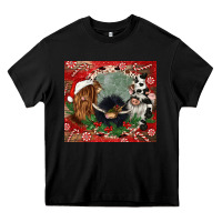 Black christmas heifer cow  gnomies Heavy Core Tee - CowGirlArtShop