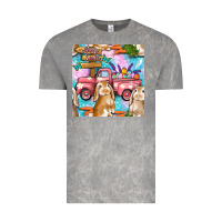 Cloud Rock Easter Bunny With Truck Seamless Pattern Vintage Tee - BundleAndBundleShop