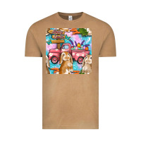 Vintage Camel Easter Bunny With Truck Seamless Pattern Vintage Tee - BundleAndBundleShop
