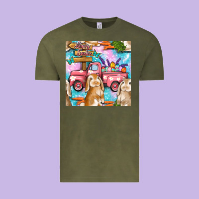 Easter Bunny With Truck Seamless Pattern Vintage Tee Designed By Bundleandbundleshop