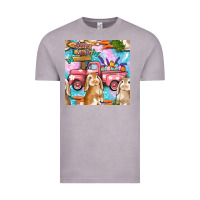 Vintage Zinc Easter Bunny With Truck Seamless Pattern Vintage Tee - BundleAndBundleShop