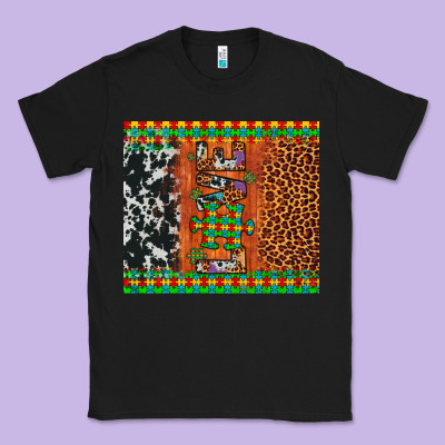 Love Autism Awareness Leopard Cowhide Classic Tee Designed By Artiststas