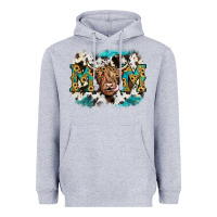 Heather Grey highland cow mom Heavyweight Hoodie - JahusDesignShop