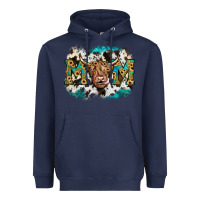 Navy highland cow mom Heavyweight Hoodie - JahusDesignShop