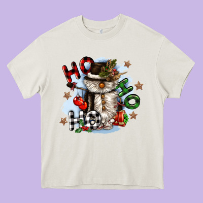 Ho Ho Ho Snowman Gnome Heavy Core Tee Designed By Cowgirlartshop