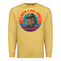 Antique Gold Retro Sunset Just A Girl Who Loves Bigfoot Premium Sweatshirt - artisFamous