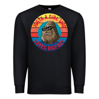 Black Retro Sunset Just A Girl Who Loves Bigfoot Premium Sweatshirt - artisFamous
