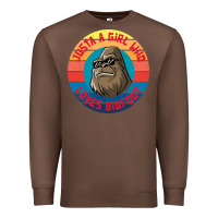 Chestnut Retro Sunset Just A Girl Who Loves Bigfoot Premium Sweatshirt - artisFamous