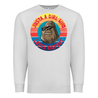 Dove Grey Retro Sunset Just A Girl Who Loves Bigfoot Premium Sweatshirt - artisFamous
