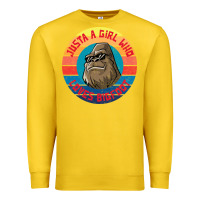Lemon Retro Sunset Just A Girl Who Loves Bigfoot Premium Sweatshirt - artisFamous