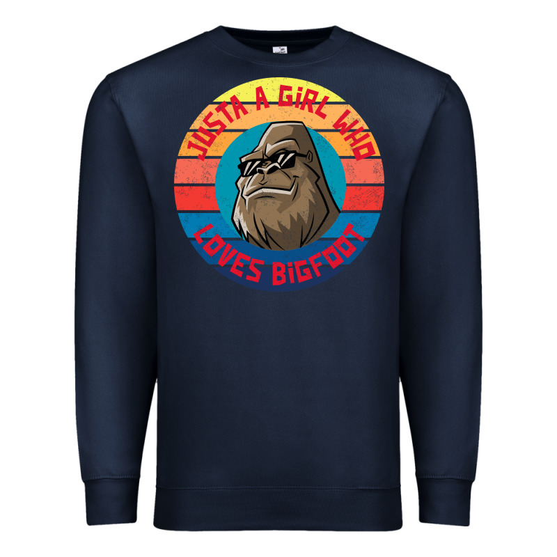 Retro Sunset Just A Girl Who Loves Bigfoot Premium Sweatshirt by artisFamous | Teevron