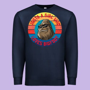 Retro Sunset Just A Girl Who Loves Bigfoot Premium Sweatshirt Designed By Artisfamous