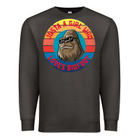 Smoke Retro Sunset Just A Girl Who Loves Bigfoot Premium Sweatshirt - artisFamous