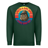 Sports Green Retro Sunset Just A Girl Who Loves Bigfoot Premium Sweatshirt - artisFamous