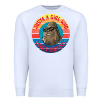 White Retro Sunset Just A Girl Who Loves Bigfoot Premium Sweatshirt - artisFamous