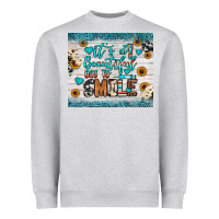 Heather Grey it’s a beautiful day to smile Heavyweight Sweatshirt - JahusDesignShop