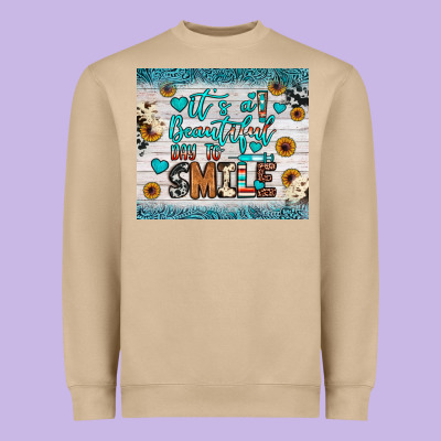 It’s A Beautiful Day To Smile Heavyweight Sweatshirt Designed By Jahusdesignshop