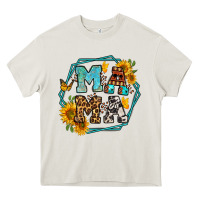 Cream sunflowers hexagon frame mama Heavy Core Tee - Jasminsmagicworld