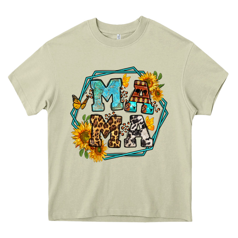 Sunflowers Hexagon Frame Mama Heavy Core Tee by Jasminsmagicworld | Teevron