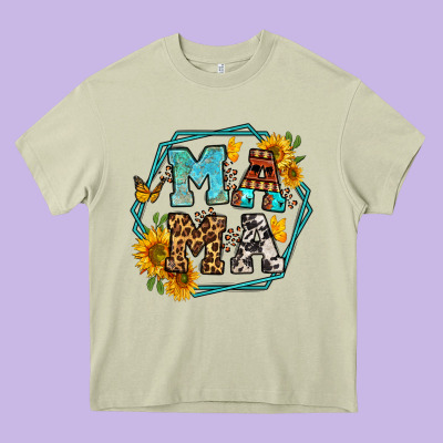 Sunflowers Hexagon Frame Mama Heavy Core Tee Designed By Jasminsmagicworld