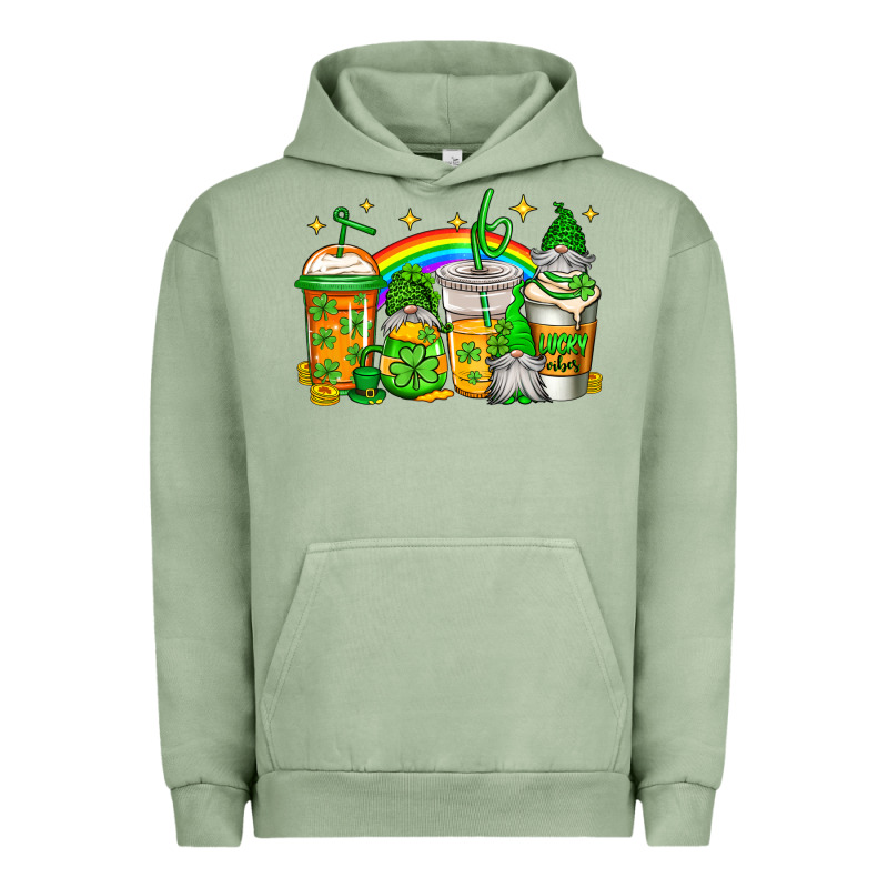 St Patricks Day Gnomes Coffee Cups Urban Hoodie by Jasminsmagicworld | Teevron